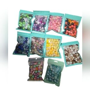 Chunky Gumball Bead Mix Bundle 10 Bags 50 Plus ct Each Variety of Colors/Finish